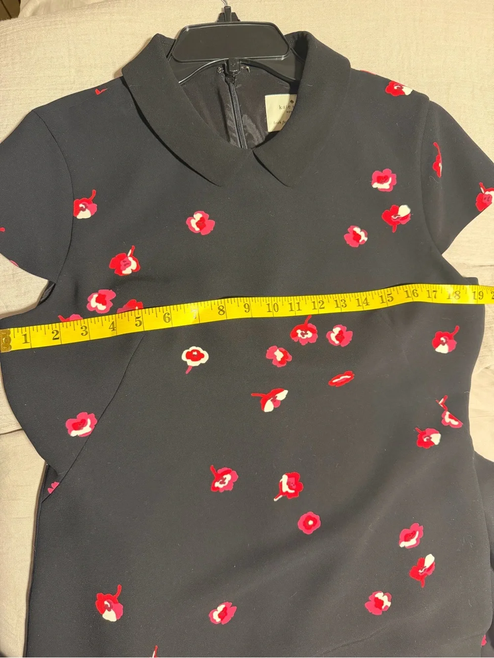 Kate Spade New York Black Floral Asymmetric Ruffle Mini Dress Size 12